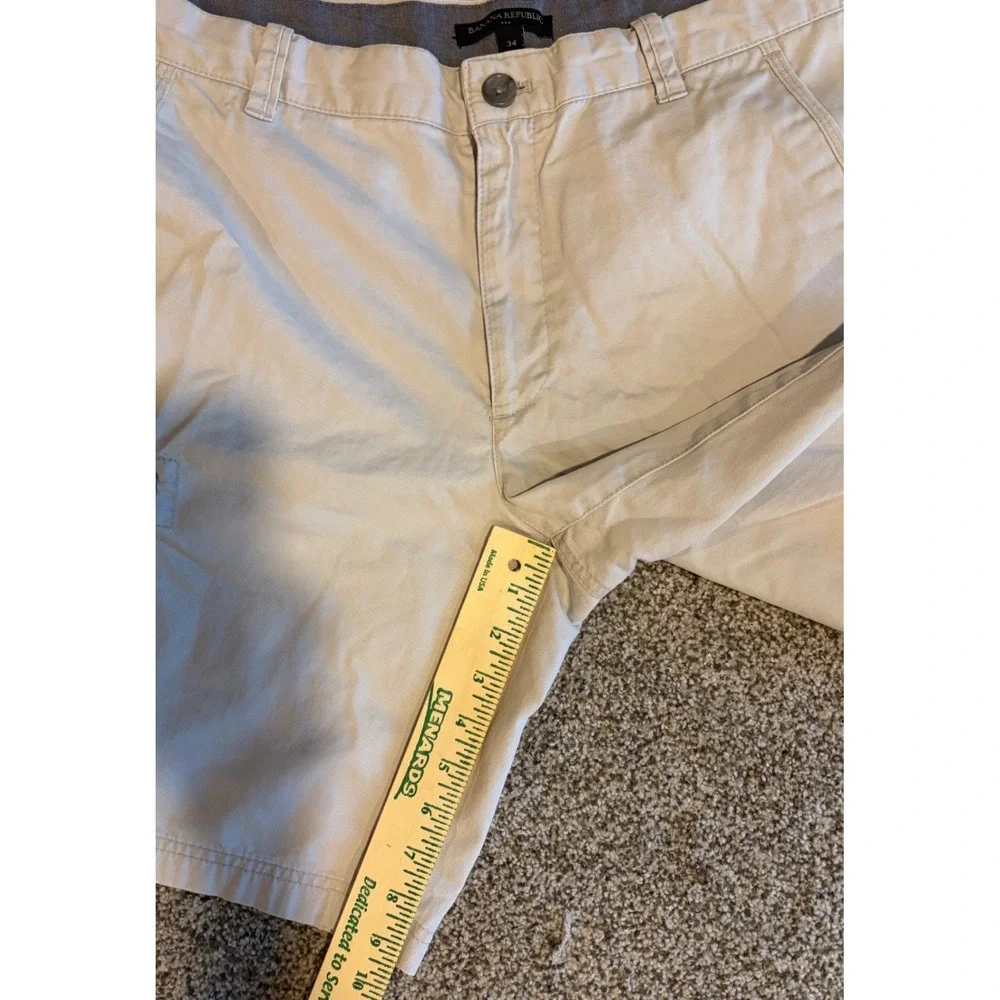 Banana Republic Mens Khaki Cargo Shorts Size 34 Tan Cotton Twill Hiking Casual